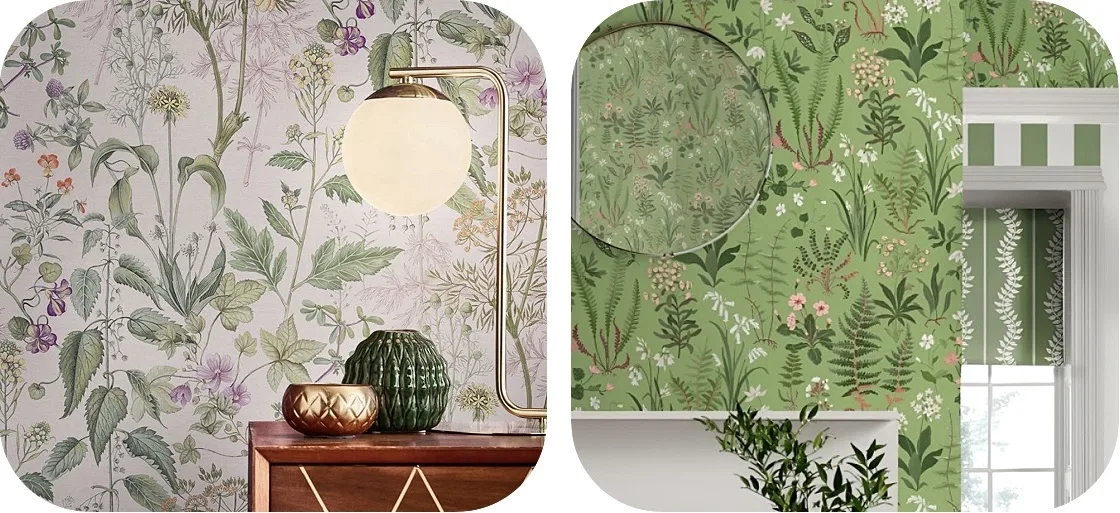 green botanical wallpaper